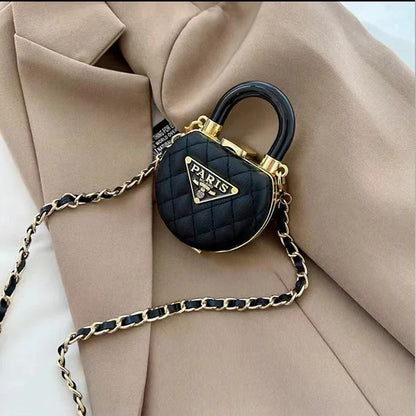 Mini Diamond Texture Handbag – Retro Chic Shoulder Bag for Daily Outings & Dates