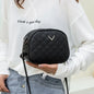Diamond Triple-Layer Square Bag – Leather Crossbody & Phone Clutch for Women