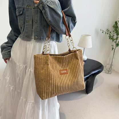 Corduroy Casual Tote for Women