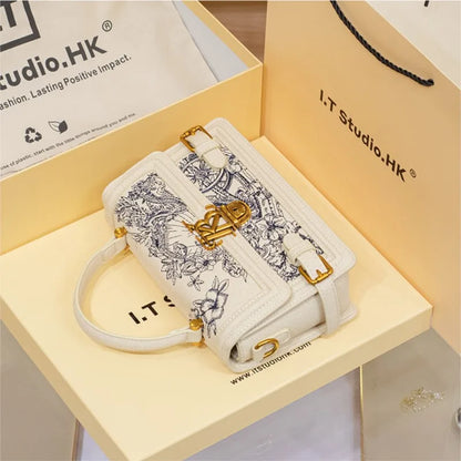 Embroidered Square Handbag – High-End Textured Summer Shoulder & Crossbody Bag for Women