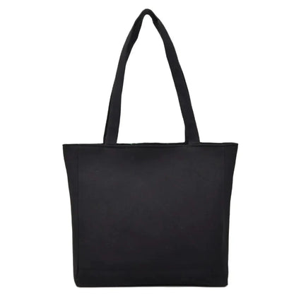 Ethnic Floral Embroidered Canvas Tote – Large Capacity Shoulder Bag for Women