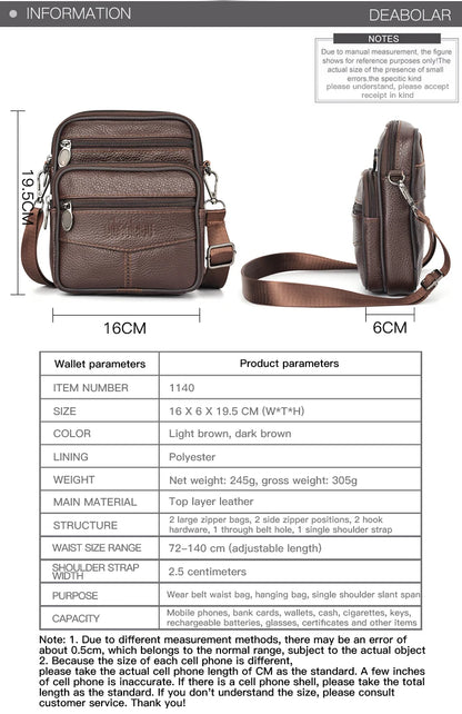Genuine Leather Multi-Purpose Crossbody for Men