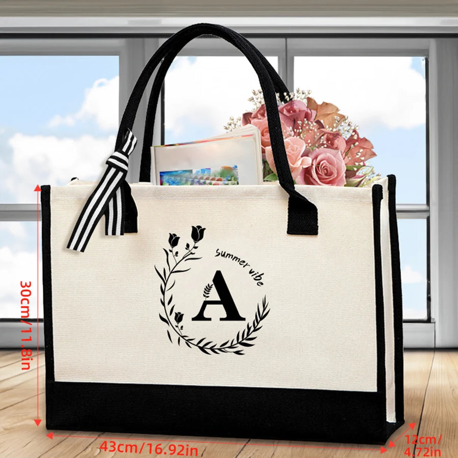 Canvas Ribbon Tote – Stylish, Spacious & Everyday-Ready