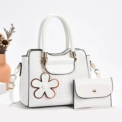 2-Piece PU Leather Bag Set – Classic Tote & Clutch Combo