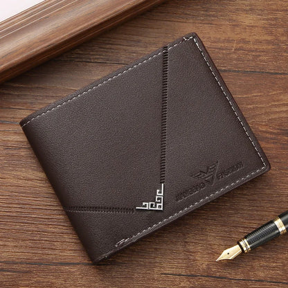 Men’s Slim Bifold Wallet – Leather Money Clip with Multi-Card & ID Holder