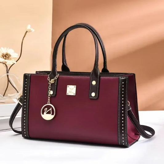 Luxury Leather Designer Tote – Large Capacity Crossbody Handbag for Women