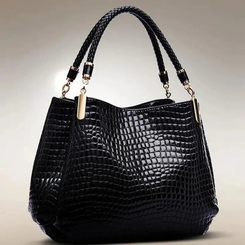 Crocodile Print Tote – Sleek, Spacious & Commute-Ready