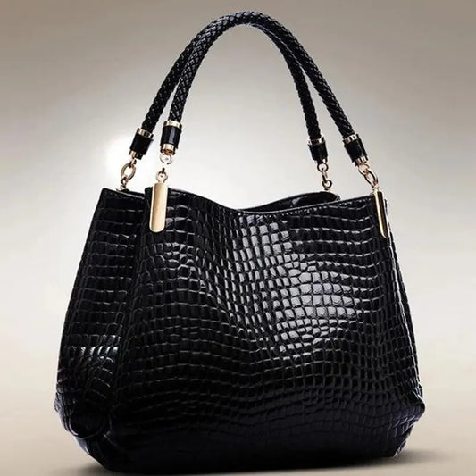 Crocodile Print Tote – Sleek, Spacious & Commute-Ready