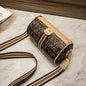 European Retro Boston Barrel Bag – Printed Large-Capacity Crossbody Handbag for Women