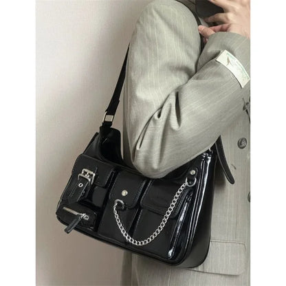 Richme Punk Y2K Bag – Harajuku Chain PU Crossbody for Women