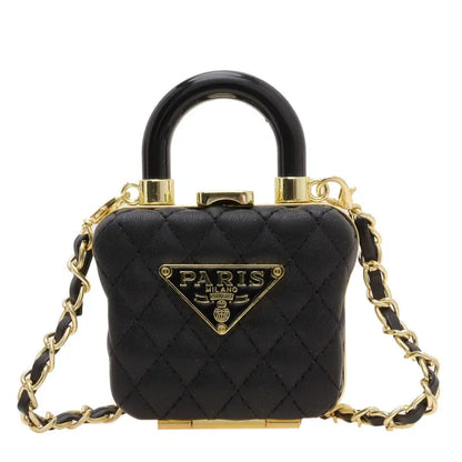 Mini Diamond Texture Handbag – Retro Chic Shoulder Bag for Daily Outings & Dates