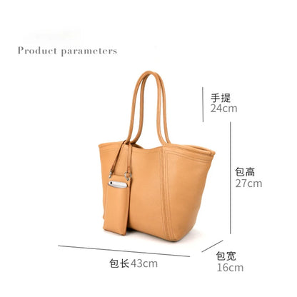 Vintage Cowhide Tote – Genuine Leather Handbag for Women with Large Capacity