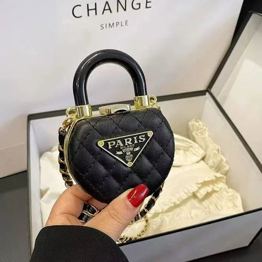 Mini Diamond Texture Handbag – Retro Chic Shoulder Bag for Daily Outings & Dates