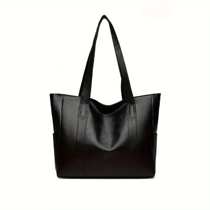 Vintage Vegan Tote Bag – Large Capacity Casual Shoulder Handbag for Women’s Commute