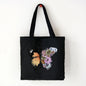 Butterfly Print Canvas Tote – Foldable, Reusable & Stylish