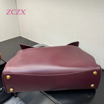 Genuine Leather Shoulder Bag – Fashionable Large-Capacity Armpit Handbag for Women