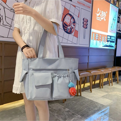 Elegant Nylon Shoulder Messenger – Preppy Women's Commuter Bag