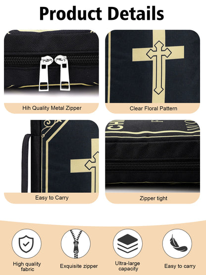 Portable Bible Case – Elegant Cross Design, Travel-Friendly