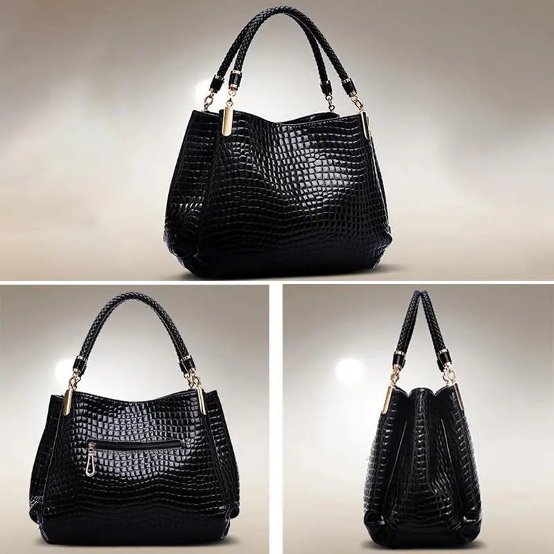 Crocodile Print Tote – Sleek, Spacious & Commute-Ready
