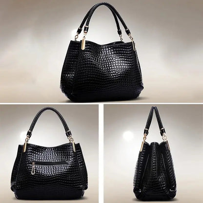 Crocodile Print Tote – Sleek, Spacious & Commute-Ready