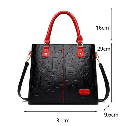 Leather Designer Tote – Casual Large-Capacity Crossbody Shoulder Bag for Women