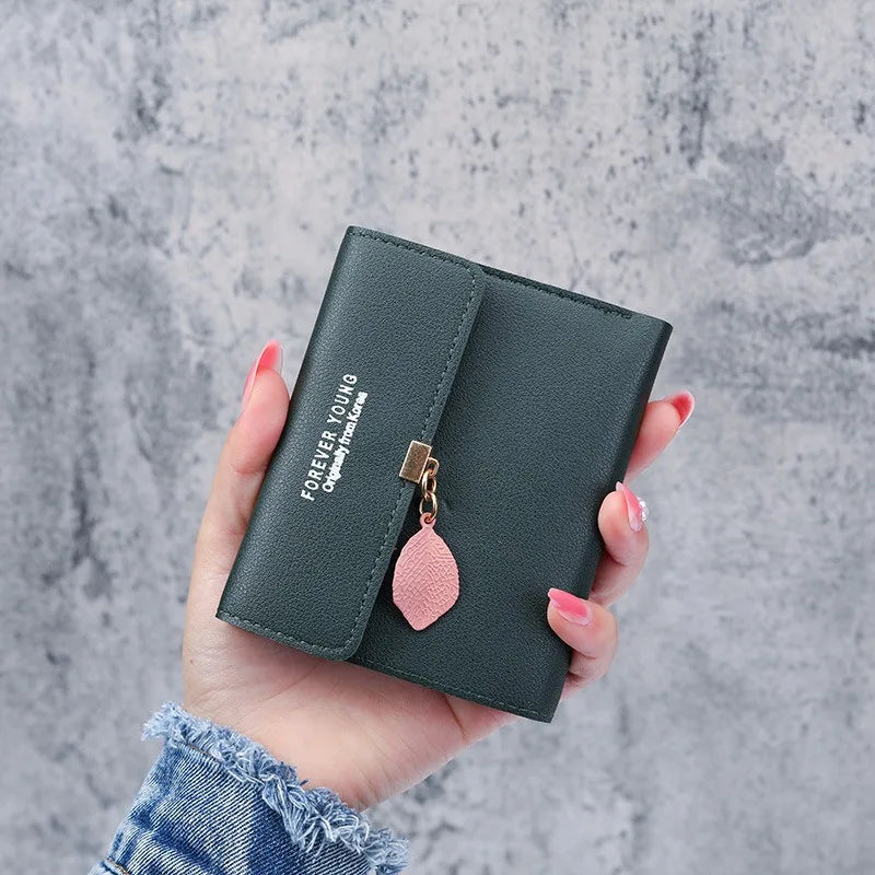 New Korean Version of The Simple Small Wallet Tri-fold Coin Bit Money Clip Coin Purse Cross-border Short Ladies Wallet