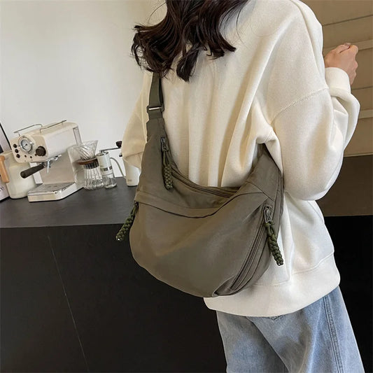 Nylon Crossbody Shoulder Hobo Bag