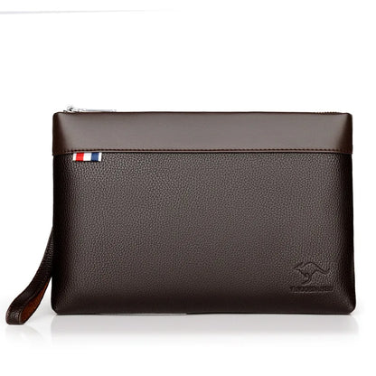 Men’s Designer Leather Clutch – Large Capacity Phone & Wallet Pouch