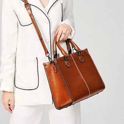 Luxury Top Handle Bag – Cowhide Leather, Timeless Style