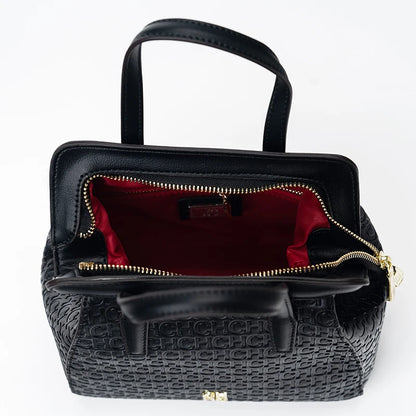 CH Classic Monogram Handbag – Zippered Solid Color Block Shoulder Bag for Women