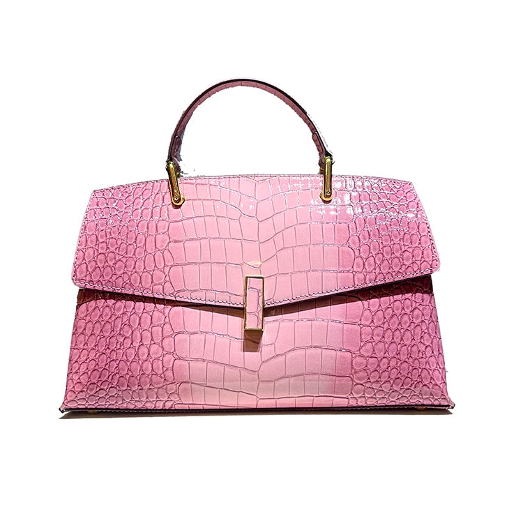 Luxury Crocodile Pattern Shell Bag – Women’s Fashion Top Handle & Crossbody Handbag