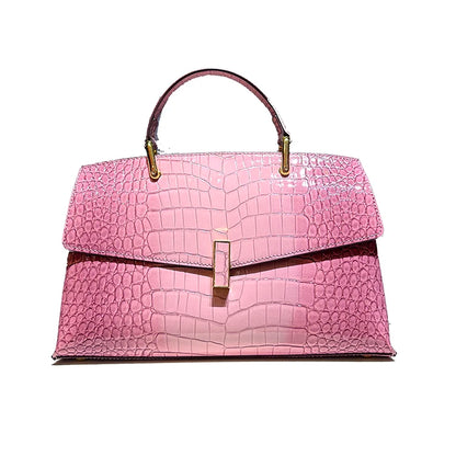 Luxury Crocodile Pattern Shell Bag – Women’s Fashion Top Handle & Crossbody Handbag