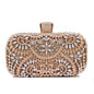 Golden Diamond Clutch – Small Wedding & Party Bag with Chain and Metal Handle