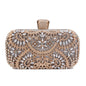 Golden Diamond Clutch – Small Wedding & Party Bag with Chain and Metal Handle