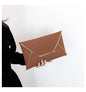 Leather Envelope Clutch – Solid Color Evening & Wedding Purse for Women