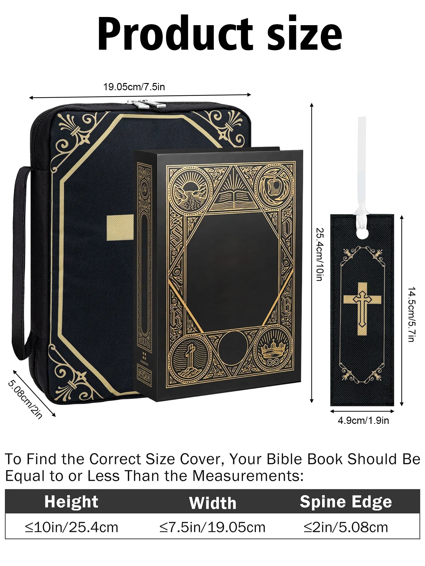 Portable Bible Case – Elegant Cross Design, Travel-Friendly