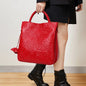 Classic Embossed Cowhide Bag – Large Capacity Leather Crossbody for Women