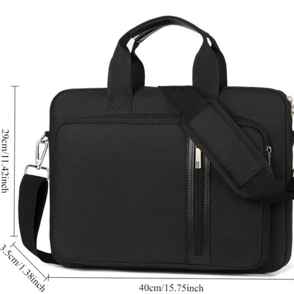 Double-walled shock-resistant water laptop bag carrying shoulder crossbody business briefcase