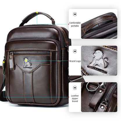 Classic Retro Men’s Cowhide Crossbody Bag