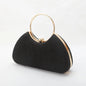 Silver Wrinkled Ring Clutch – Diamond-Studded Mini Evening Bag with Chain Strap