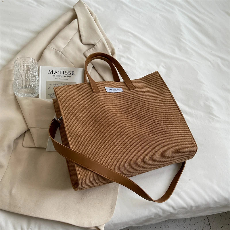 LEFTSIDE Vintage Tote – Winter Office Shoulder & Crossbody Bag for Women