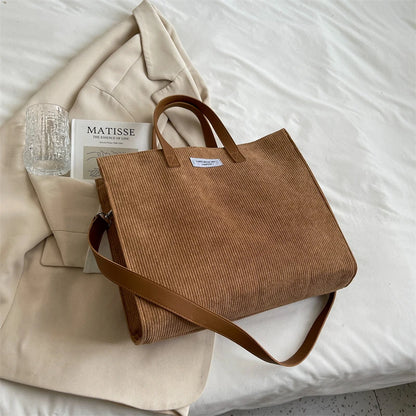 LEFTSIDE Vintage Tote – Winter Office Shoulder & Crossbody Bag for Women