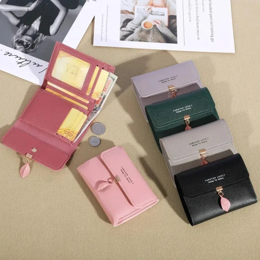 New Korean Version of The Simple Small Wallet Tri-fold Coin Bit Money Clip Coin Purse Cross-border Short Ladies Wallet