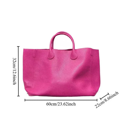 Oversized Vegan Leather Handbag – Simple, Versatile & Large-Capacity Shopping Tote for Women