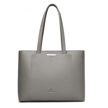 Luxury Leather Tote – Soft Designer Shoulder Bag for Women with Laptop Capacity
