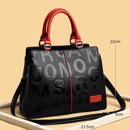 Leather Designer Tote – Casual Large-Capacity Crossbody Shoulder Bag for Women
