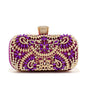Golden Diamond Clutch – Small Wedding & Party Bag with Chain and Metal Handle