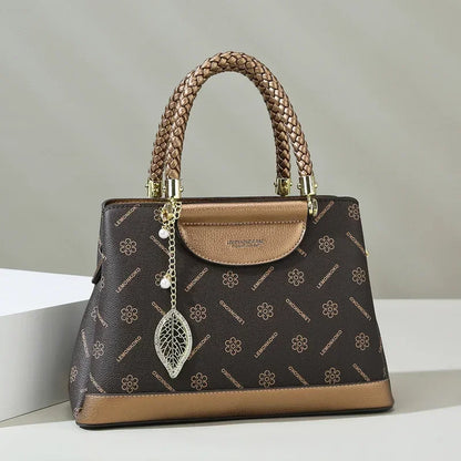Vintage Logo Shopper – Fashionable Large-Capacity Leather Crossbody Bag
