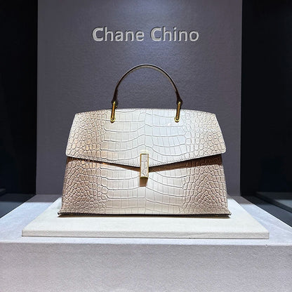 Luxury Crocodile Pattern Shell Bag – Women’s Fashion Top Handle & Crossbody Handbag