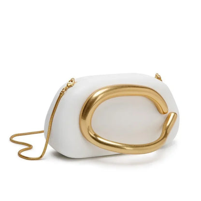 Leather Box Bag – Metal Detail Crossbody & Evening Clutch for Women
